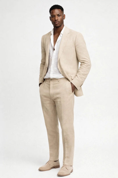 Men's Two-Piece Regular Fit Set | Crew Neck Jacket & Matching Trousers