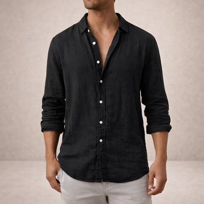 Men's Long Sleeve Linen Style Shirt