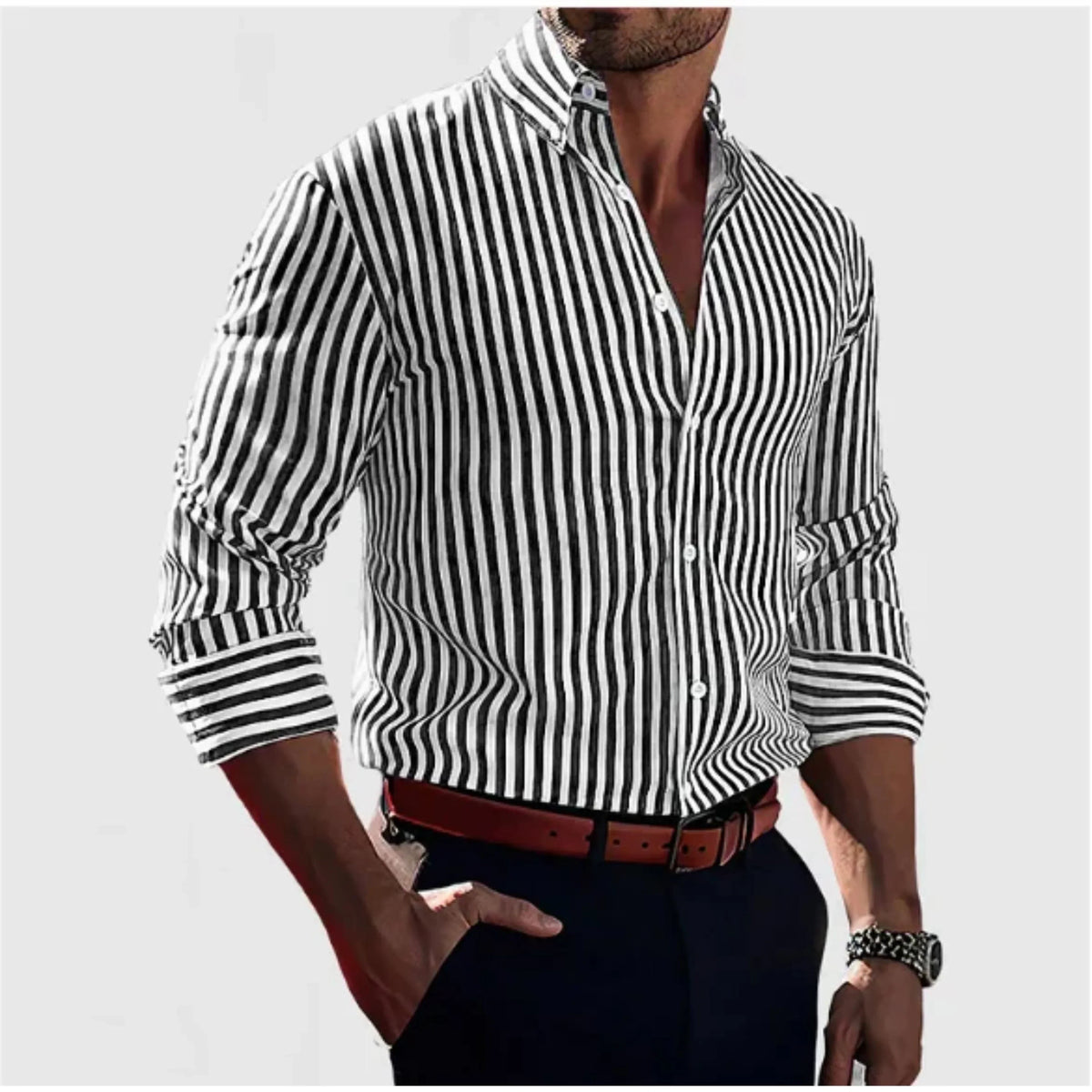 Men's Striped Woven Style Shirt | Casual Smart Summer Style