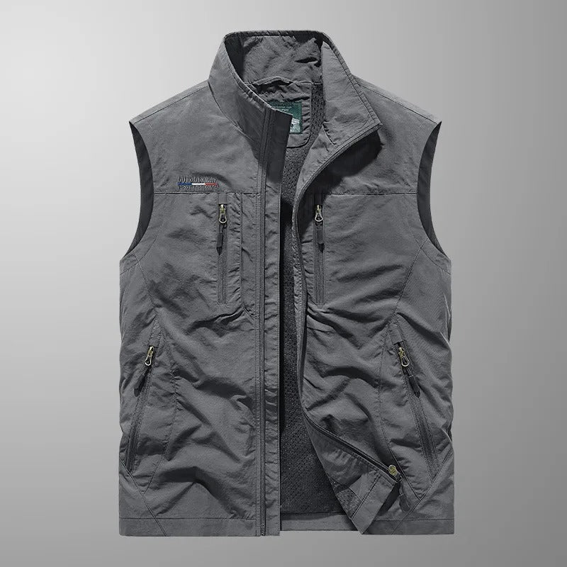 Men's Zip-Up Outdoor Gilet | Stand Collar Lightweight Bodywarmer