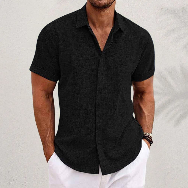 Men's Short Sleeve Linen Style Shirt