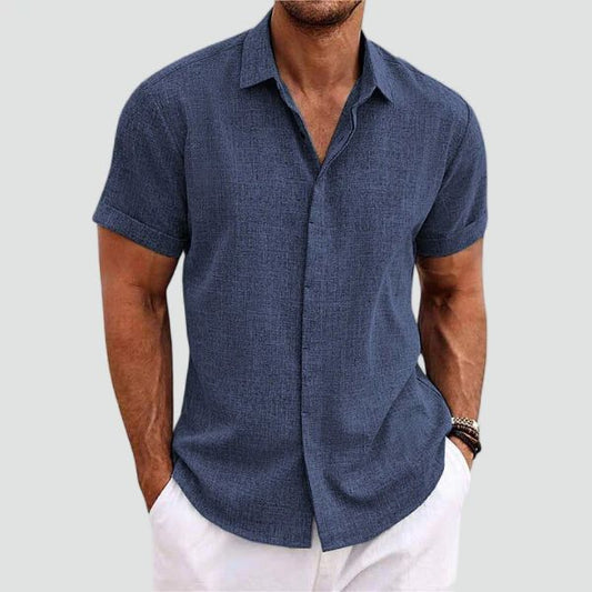 Men's Short Sleeve Linen Style Shirt