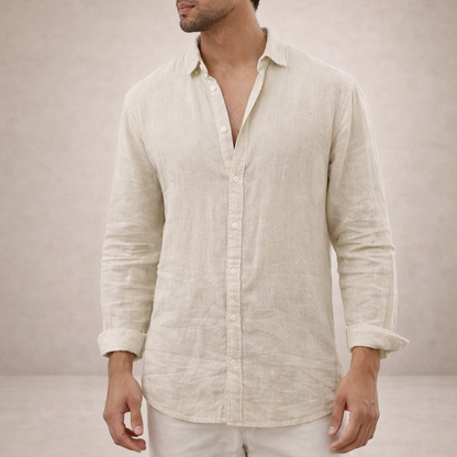 Men's Long Sleeve Linen Style Shirt