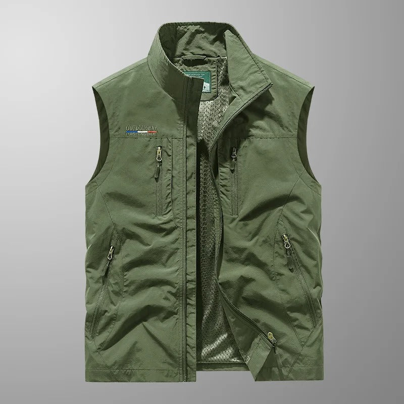 Men's Zip-Up Outdoor Gilet | Stand Collar Lightweight Bodywarmer
