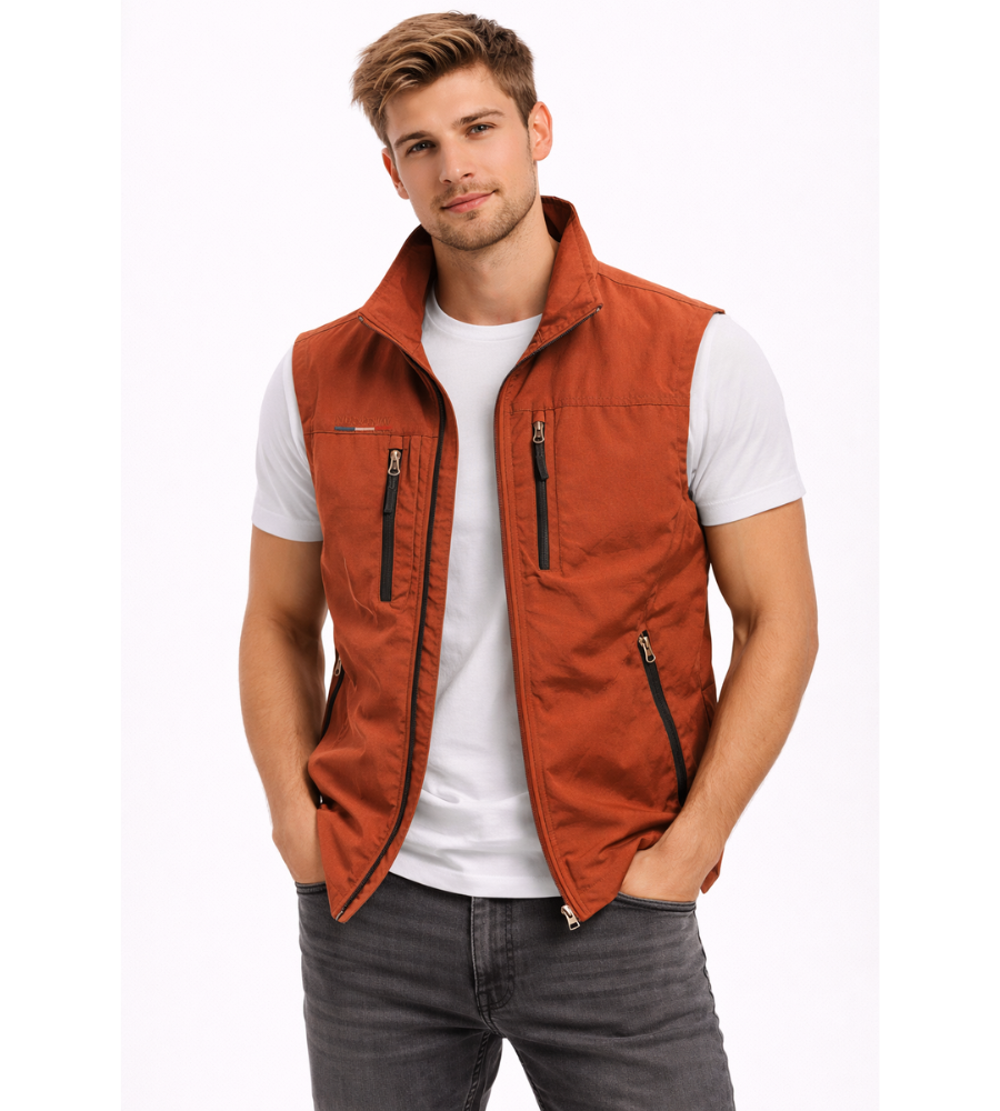 Men's Zip-Up Outdoor Gilet | Stand Collar Lightweight Bodywarmer