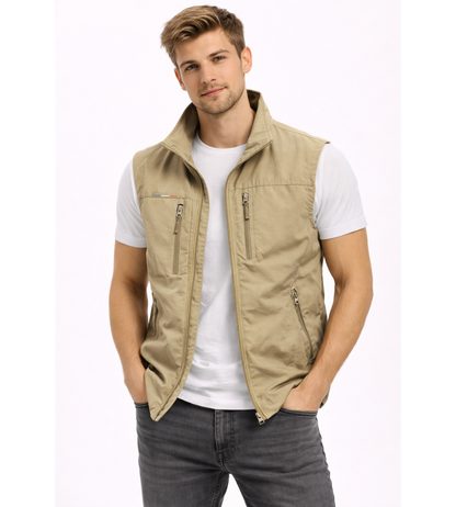Men's Zip-Up Outdoor Gilet | Stand Collar Lightweight Bodywarmer