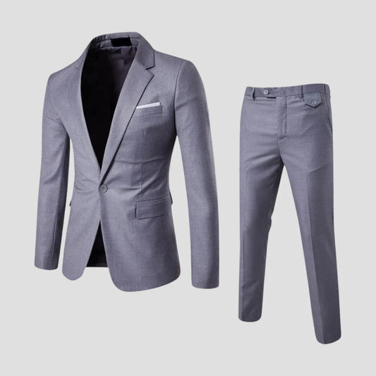 Men's Lightweight Two-Piece Slim Fit Suit | Smart Casual Style