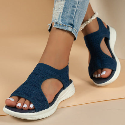 Women's Ergonomic Sport Sandals | Knit Upper Cushioned Slip-On
