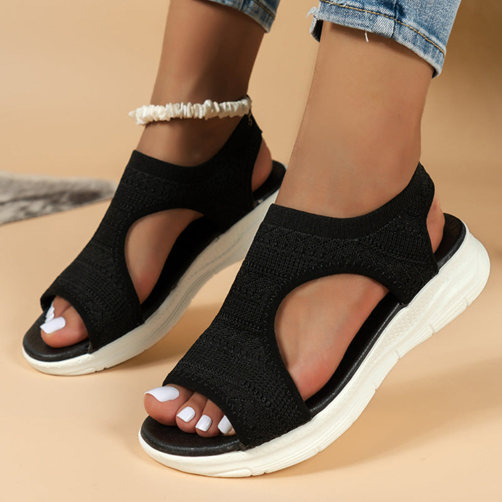 Women's Ergonomic Sport Sandals | Knit Upper Cushioned Slip-On