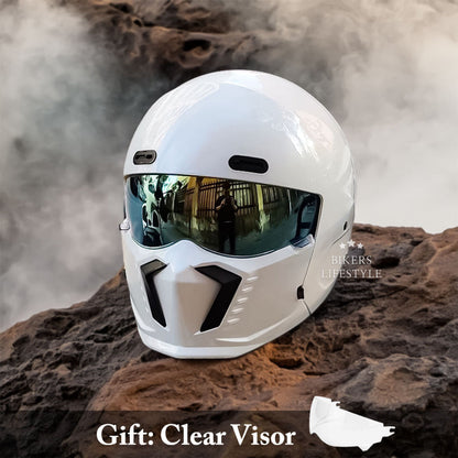 Retro Motorcycle Helmet | Open Face Pilot Style