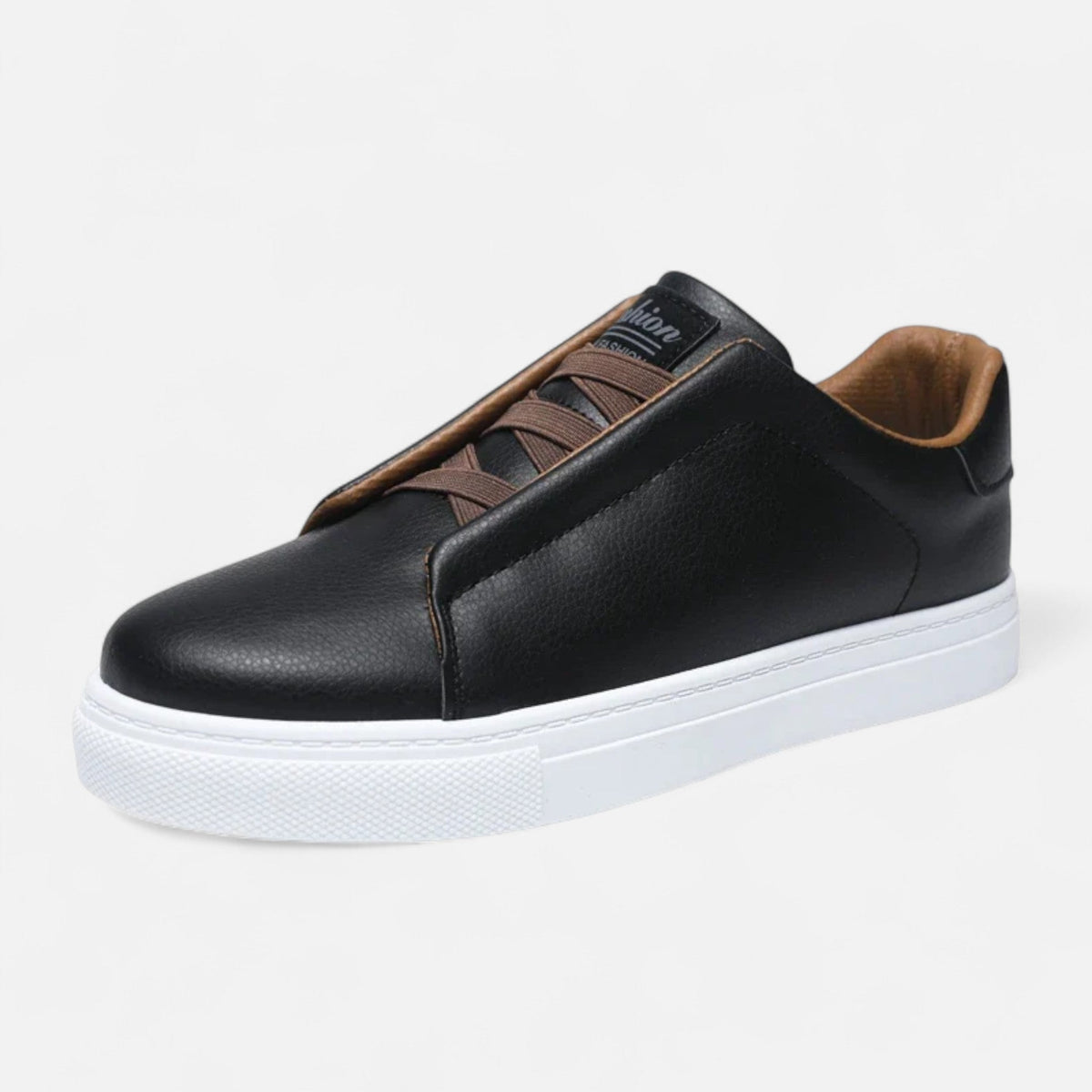 Men's Slip-On Leather Style Sneakers | Laceless Casual Shoes