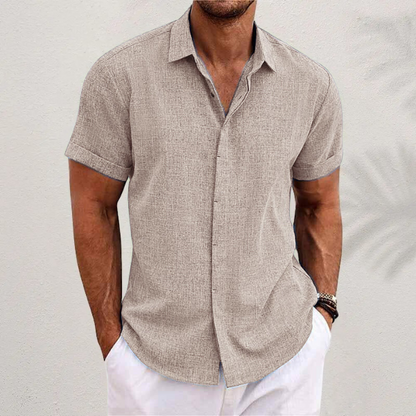 Men's Short Sleeve Linen Style Shirt
