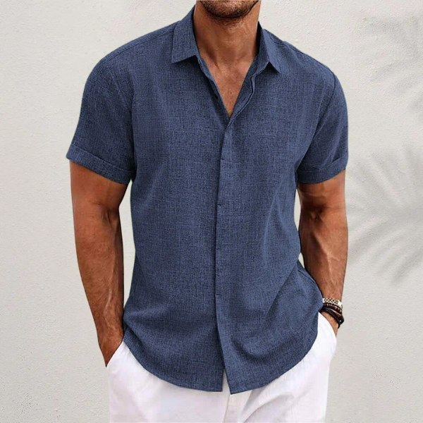 Men's Short Sleeve Linen Style Shirt