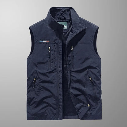 Men's Zip-Up Outdoor Gilet | Stand Collar Lightweight Bodywarmer
